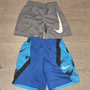 Nike Kids' Gray and Blue Athletic Shorts